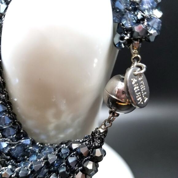 Stella and Ruby Small Faceted Crystal Bracelet, Multi Strands Magnetic Clasp, 8" - Picture 3 of 8